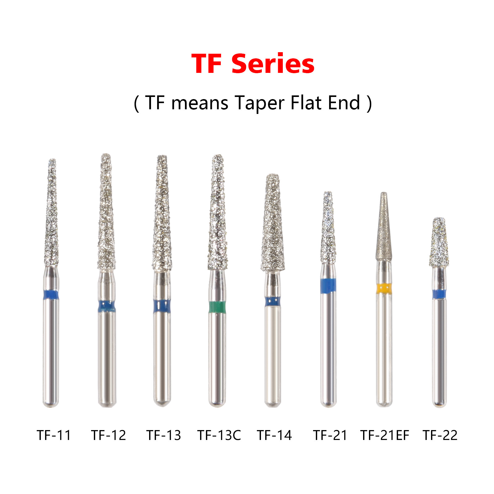 100* Dental Dentist Diamond Burs Bur Bits Drill FG 1.6mm 102 Types High Speed