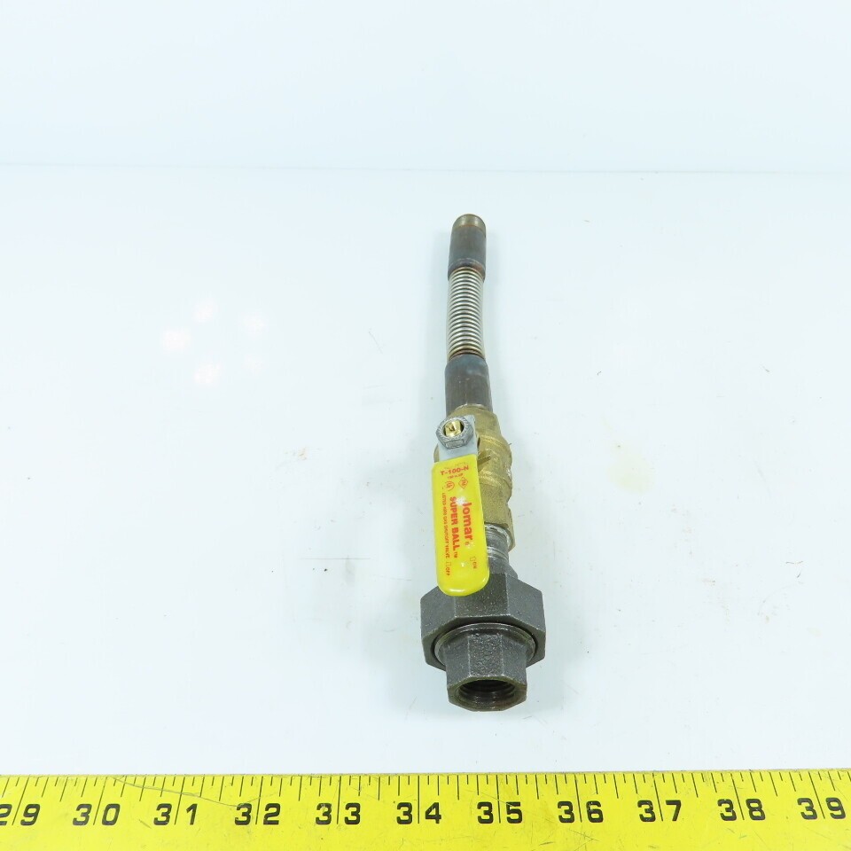 1/2″ NPT x 11-1/2″ Long Flexible Gas Line Assembly W/ Ball Valve & Union