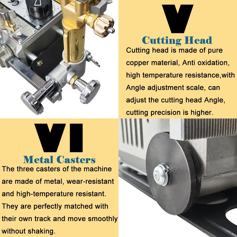 110V Auto Gas Cutter HK12 Torch Track Burner Gas Cutting Machine+2 Tracks
