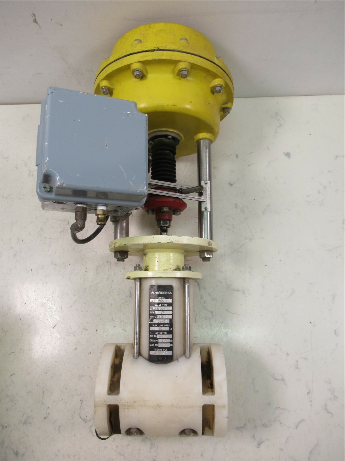 Asahi America Globe Control Valve 1″ Actuator Air to Spring w/ Eckardt 6-986-5