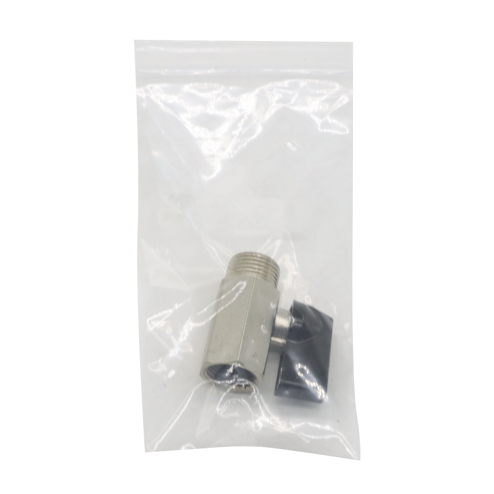 3/8 NPT Brass Mini Ball Valve, 1 Pack NPT Female to Male Shut-Off Valve, Black