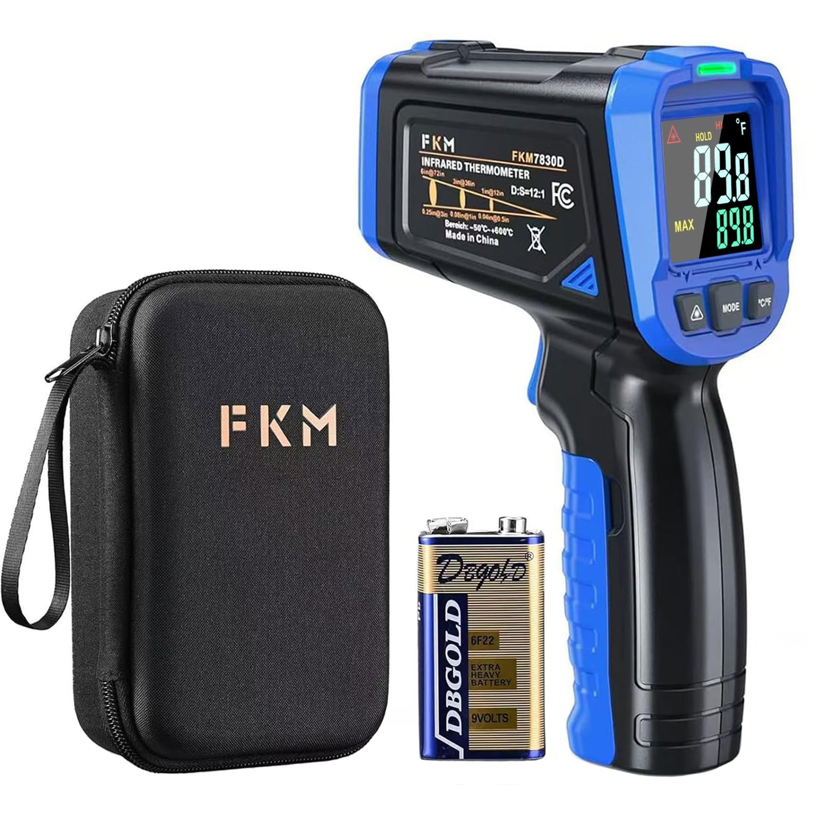 New Best FKM Laser Thermometer Gun -58F1112F-50C600C,Non Contact Infrared for