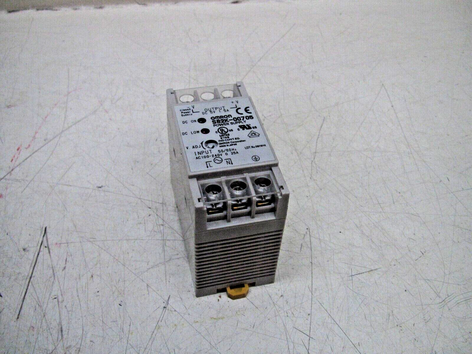 Omron DIN Rail Power Supply P/N: S82K-00705 FREE SHIPPING