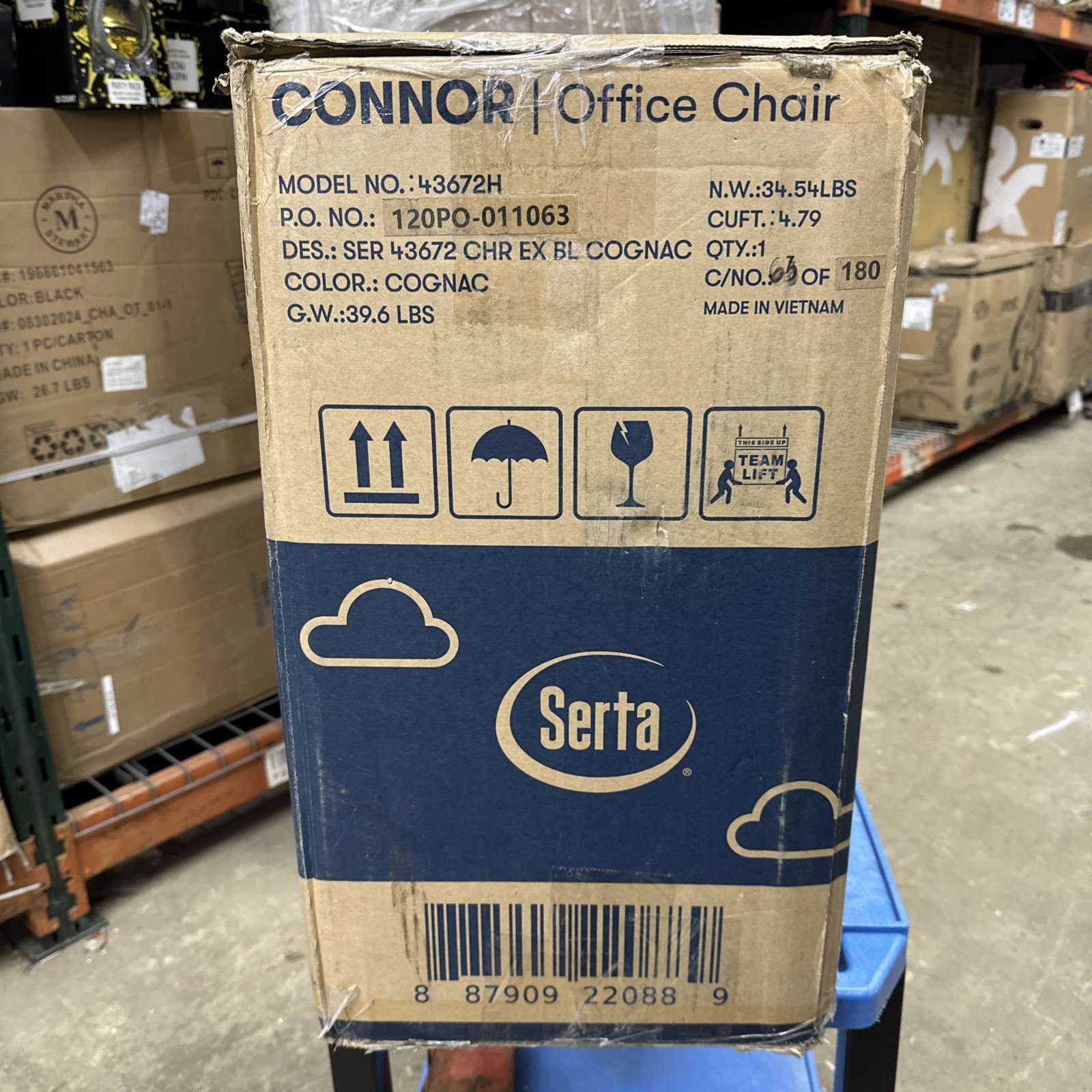 Serta Connor Modern Leather Cognac 43672H