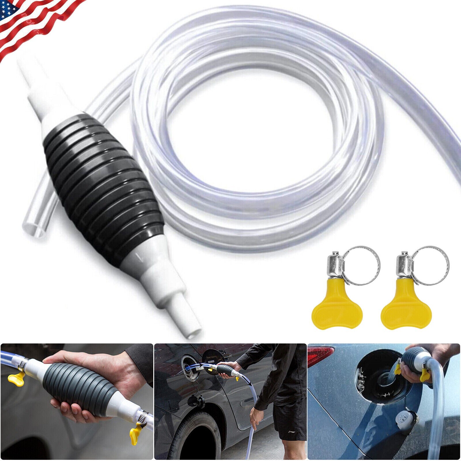 Car Fuel Tank Sucker Oil Transfer Car Fuel Pump Petrol Diesel Liquid Manual 1.5M