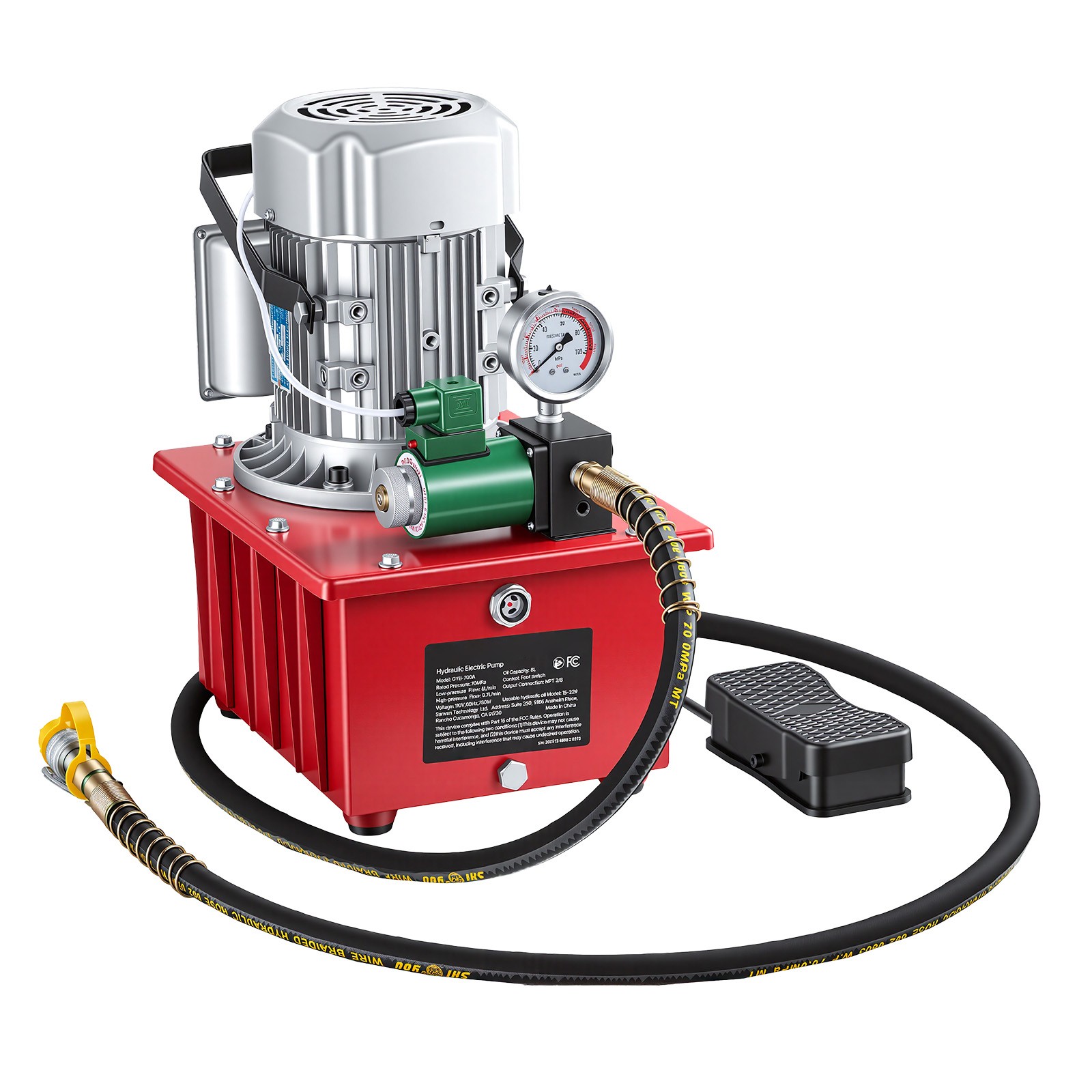 Uimoso Electric Hydraulic Pump 750W 10000 PSI Single Acting with Pedal Control
