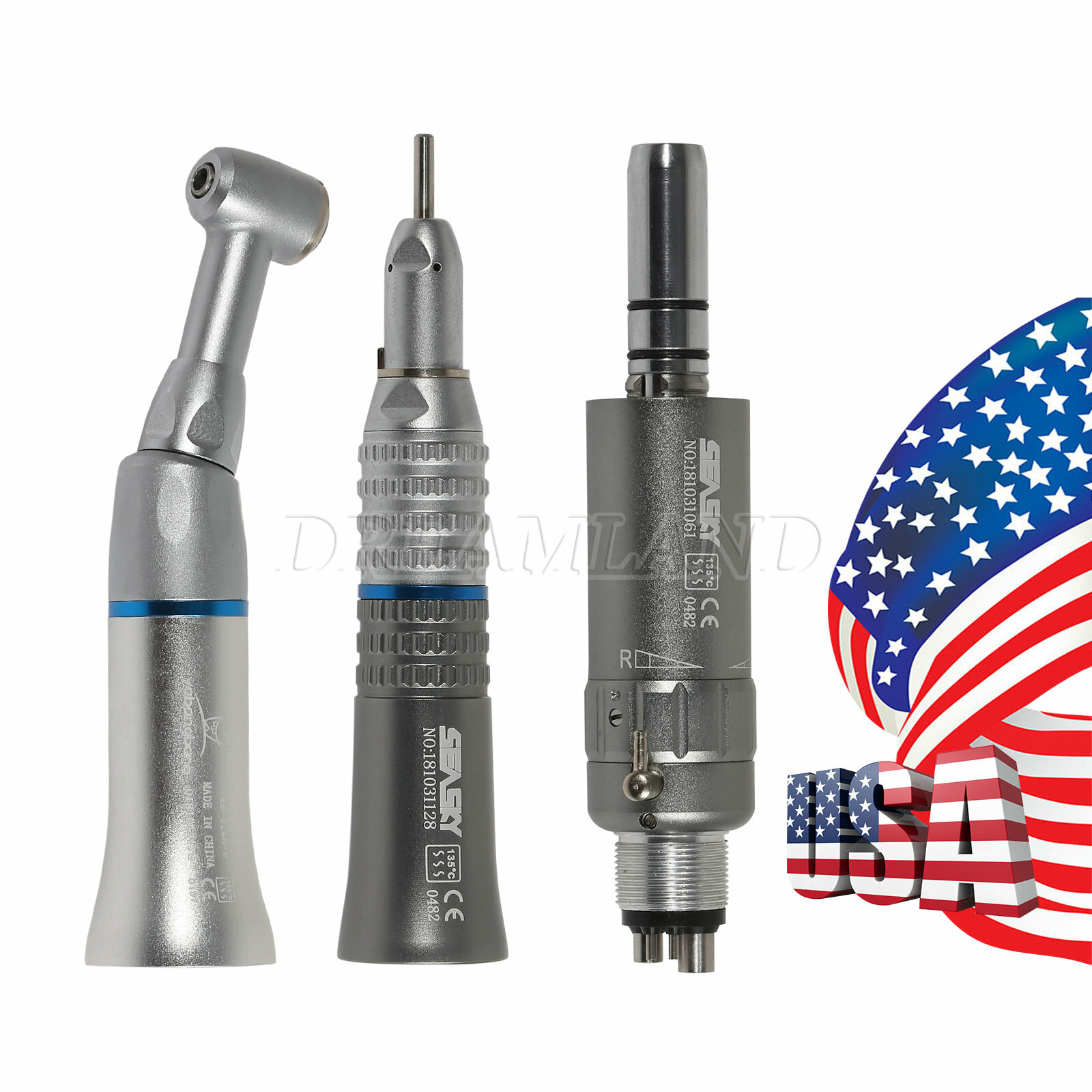 Dentist x Dental Low Speed Push Contra Angle Straight Handpiece Air Motor 4H YP4