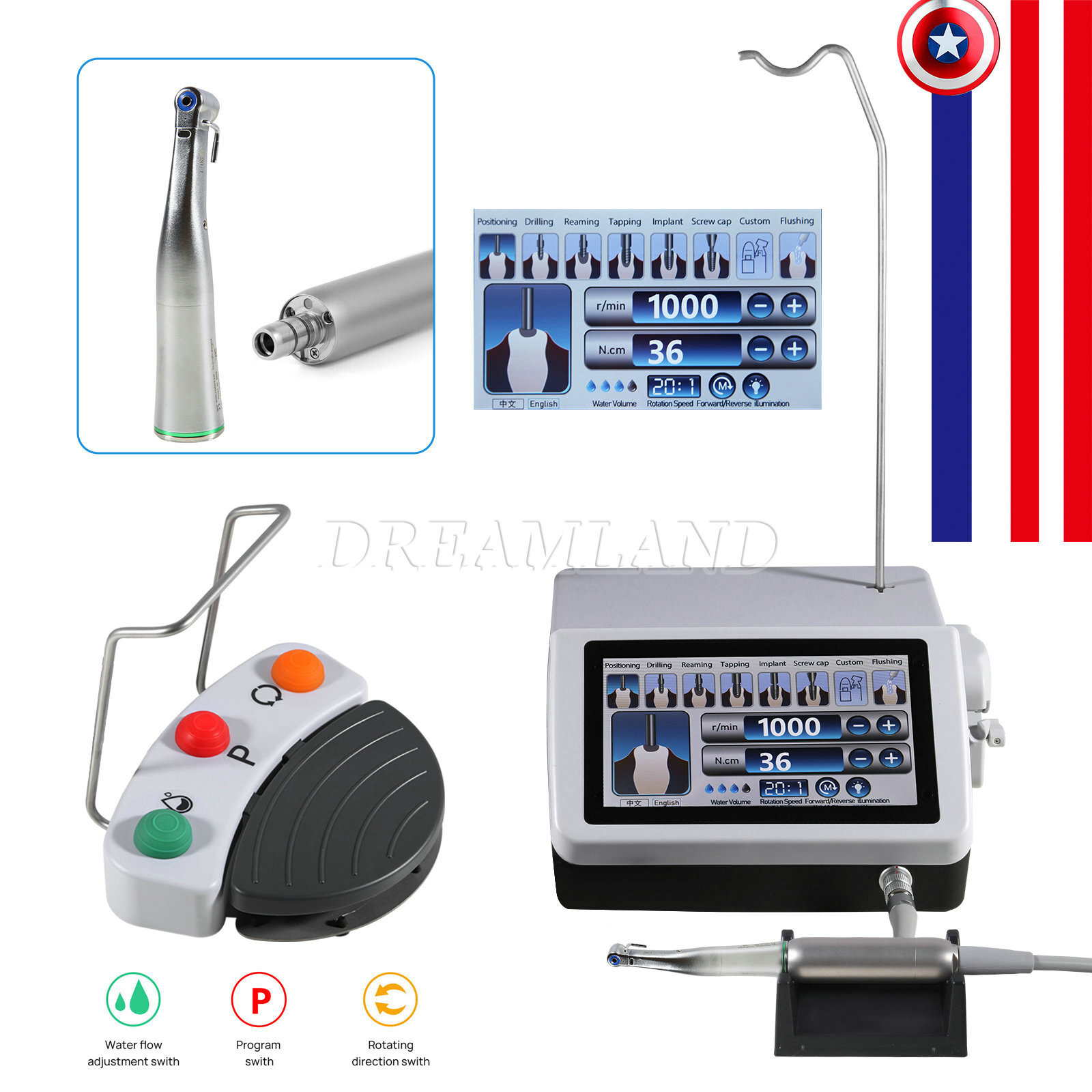 Dental LED Implant Motor with Handpiece/Surgical Micro Saw Handpiece Bone Cutter