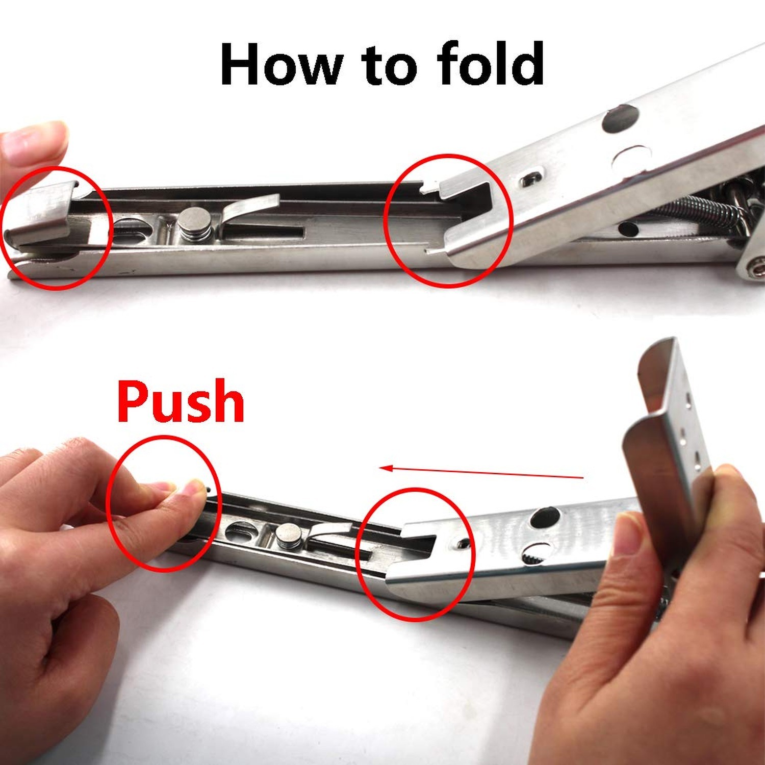 12 Inch Folding Spring Loaded Supports Wall Mount Hanging Shelf Bracket for f…