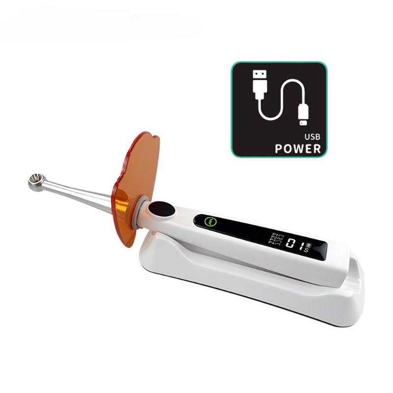 4 Modes Dental Cordless 1S LED Light Cure Lamp Metal Head 360° LED Curing Light