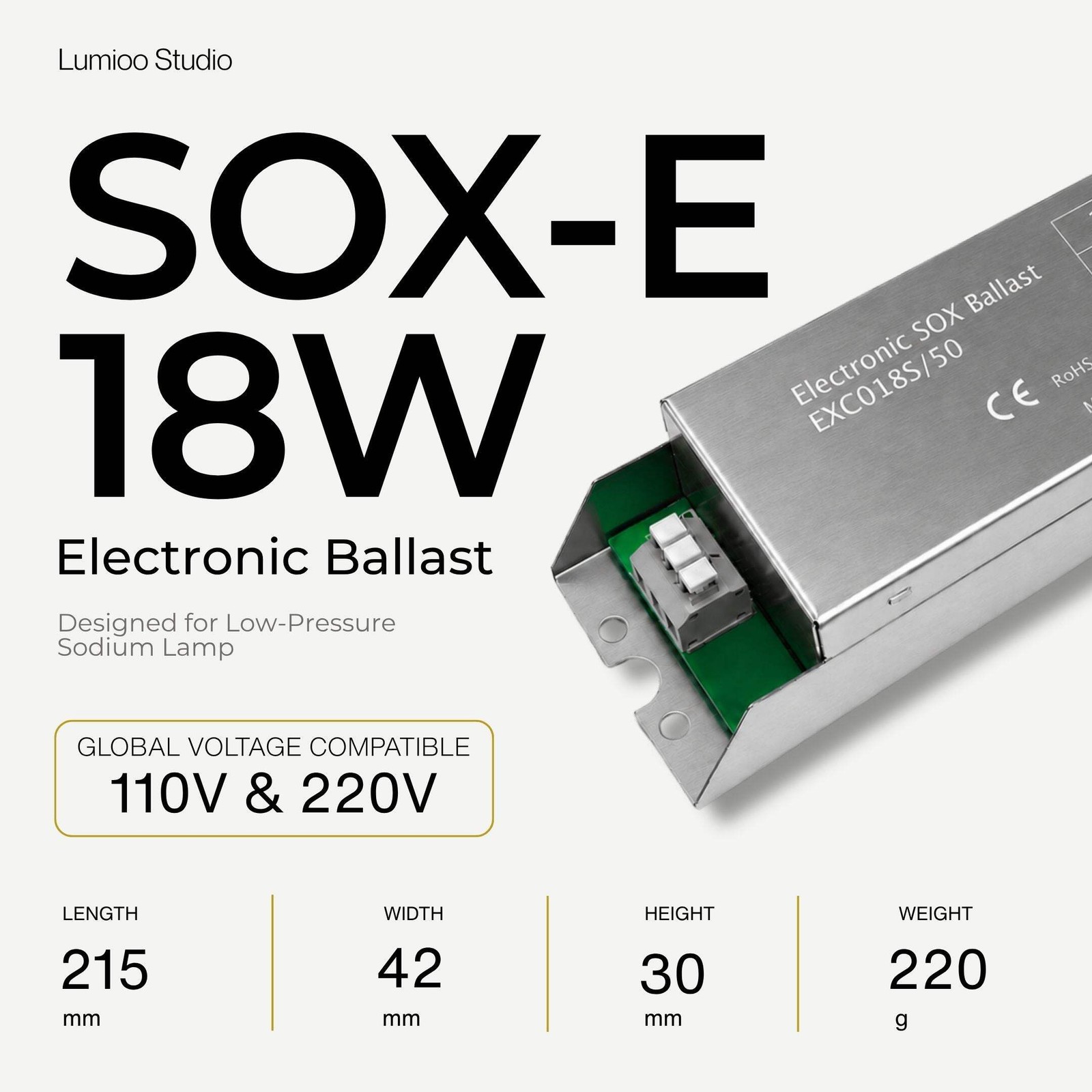 SOX-E 18W Lamp Kit — Low Pressure Sodium Lamp+Ballast+Socket, Fits Philips