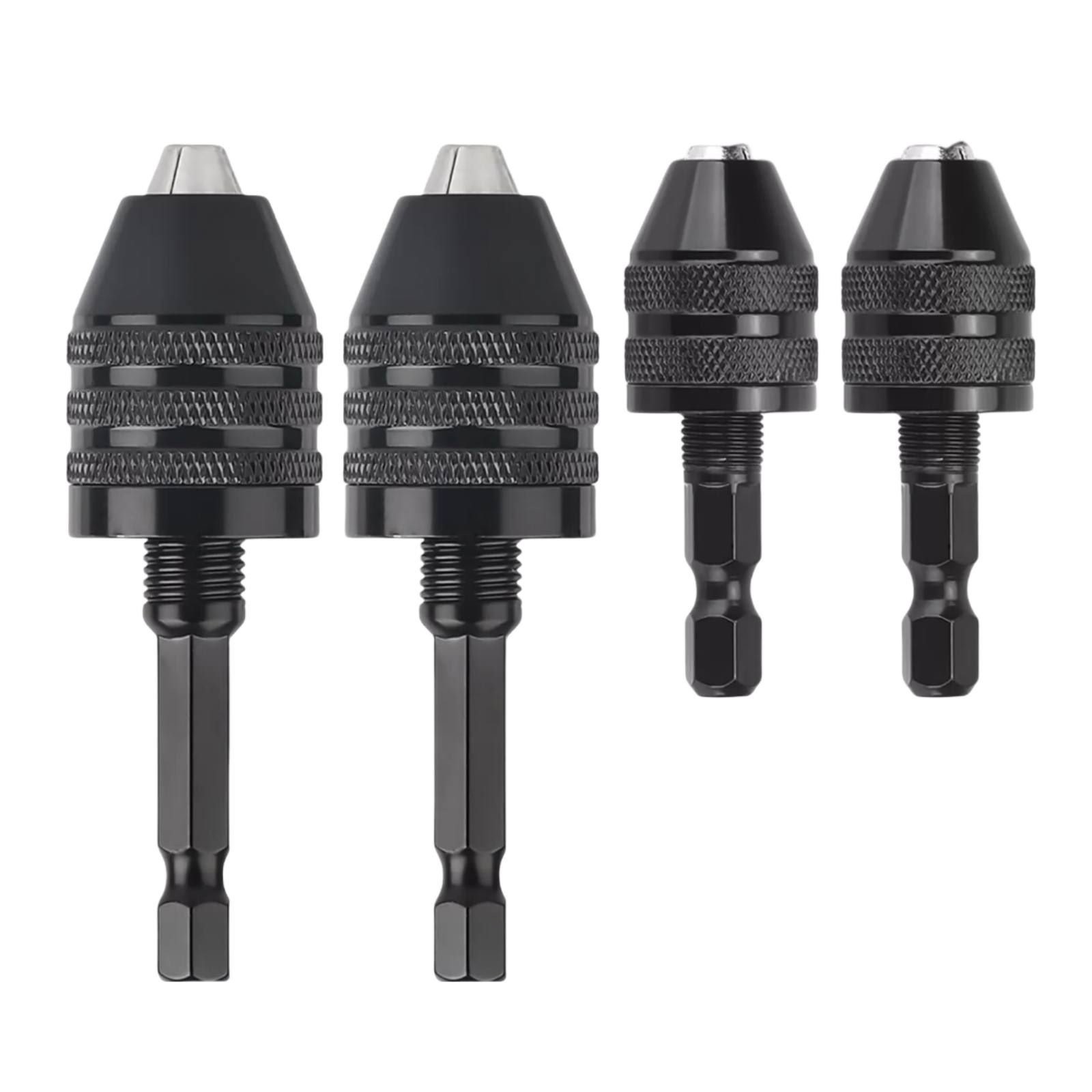 4Pcs 1/4″Hex Shank Keyless Drill Chuck Adapter Bit Quick Change Converter Driver