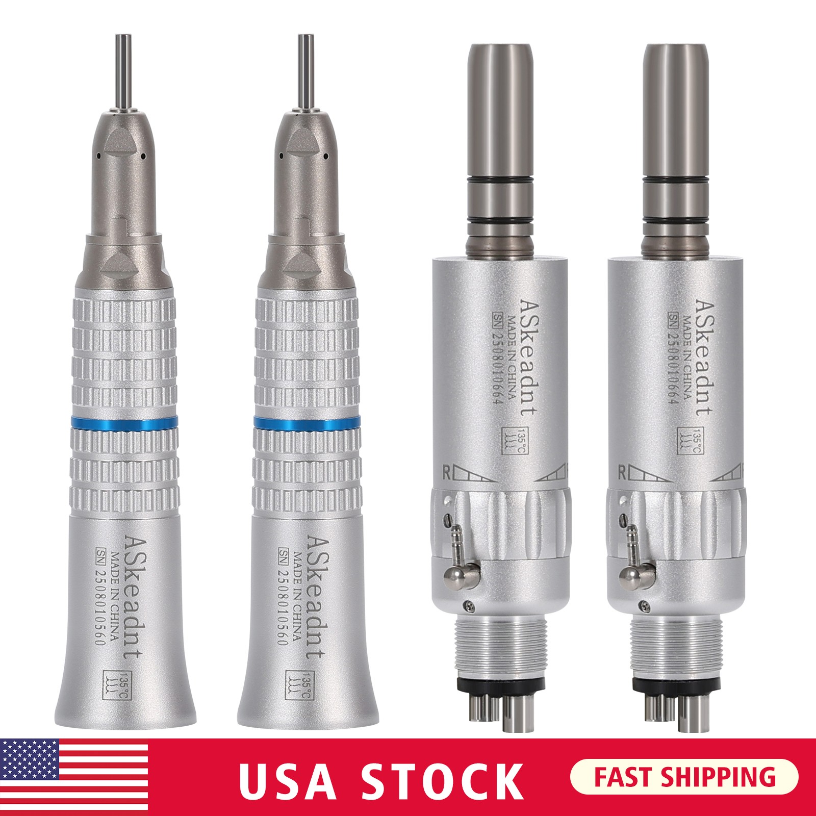 NSK Style Dental Straight Nose /Air Motor Low Slow Speed Handpiece E-type 4HOLES