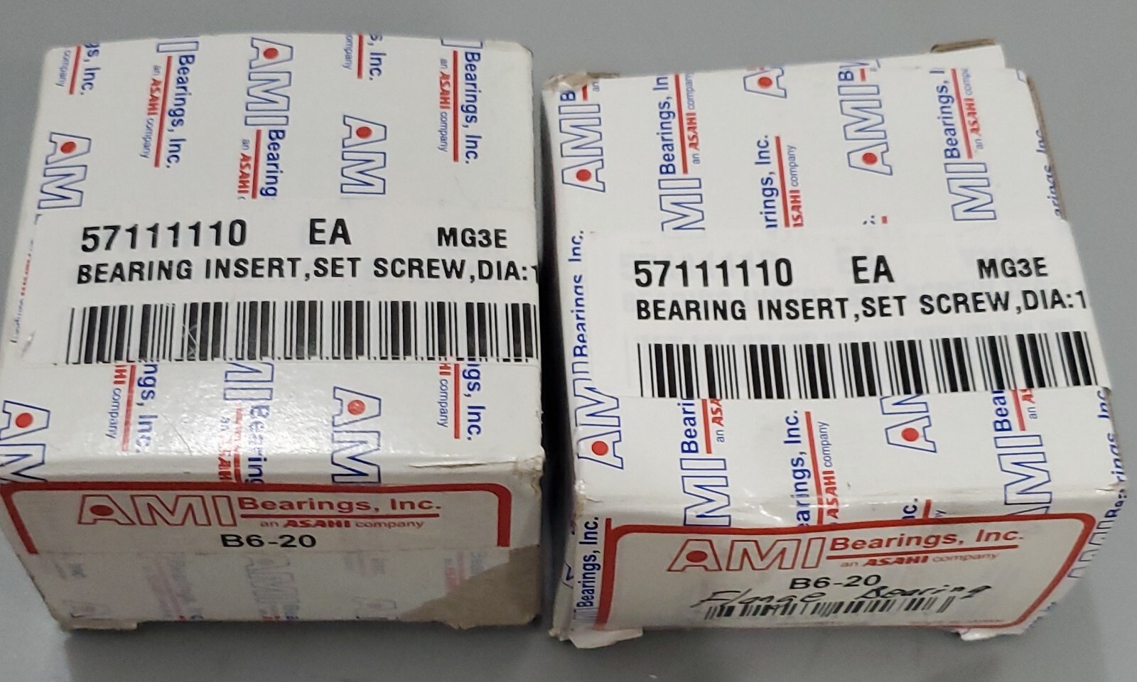 *NEW IN BOXES* LOT OF 2 Asahi AMI B6-20 Bore Bearing Inserts + Warranty!