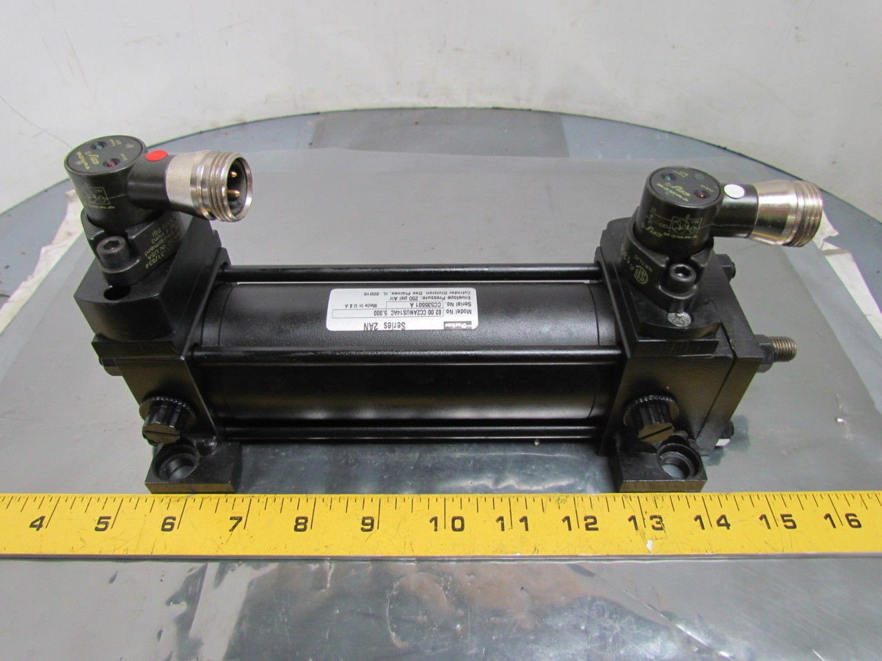 Parker 02.00 CC2ANUS14AC 5.000 Pneumatic Air Cylinder 2″ Bore 5″Stroke w/sensors