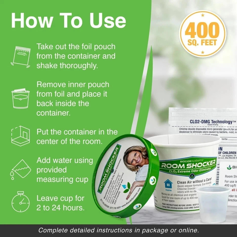 Room Shocker, Quick Release Odor Eliminator for Home & Office, Eco-Friendly…