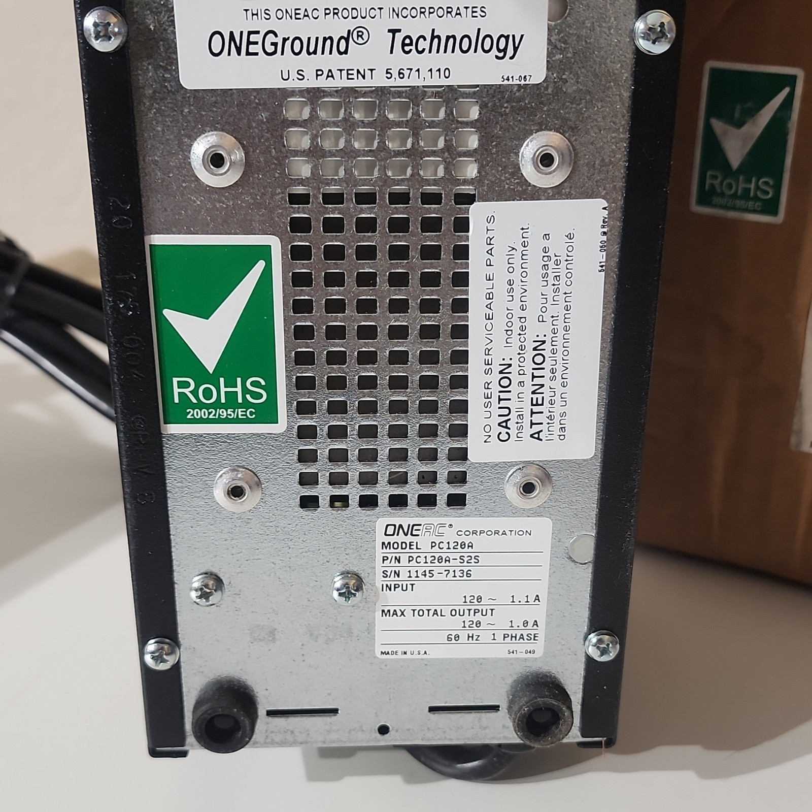 ONEAC ConditionOne PC120A-S2S Line-Interactive UPS 120VA 120V AVR NEMA 5-15P