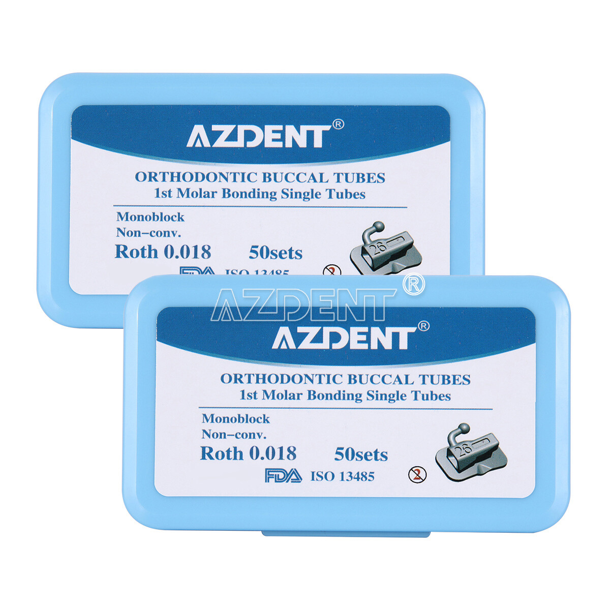 50Sets AZDENT Dental Ortho Buccal Tubes 1st 2nd Molar Roth 022 /018 Bondable