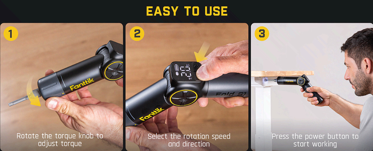 S1 APEX Electric Screwdriver, Pivot Handle, 7N.m Torque, 2-Speed, 1/4″ Hex
