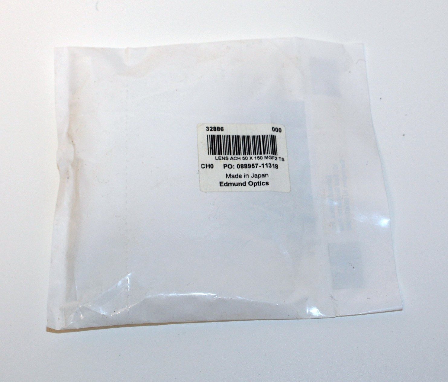 Edmund 50mm Dia. x 150mm FL, MgF2 Coated, Achromatic Doublet Lens 32-886