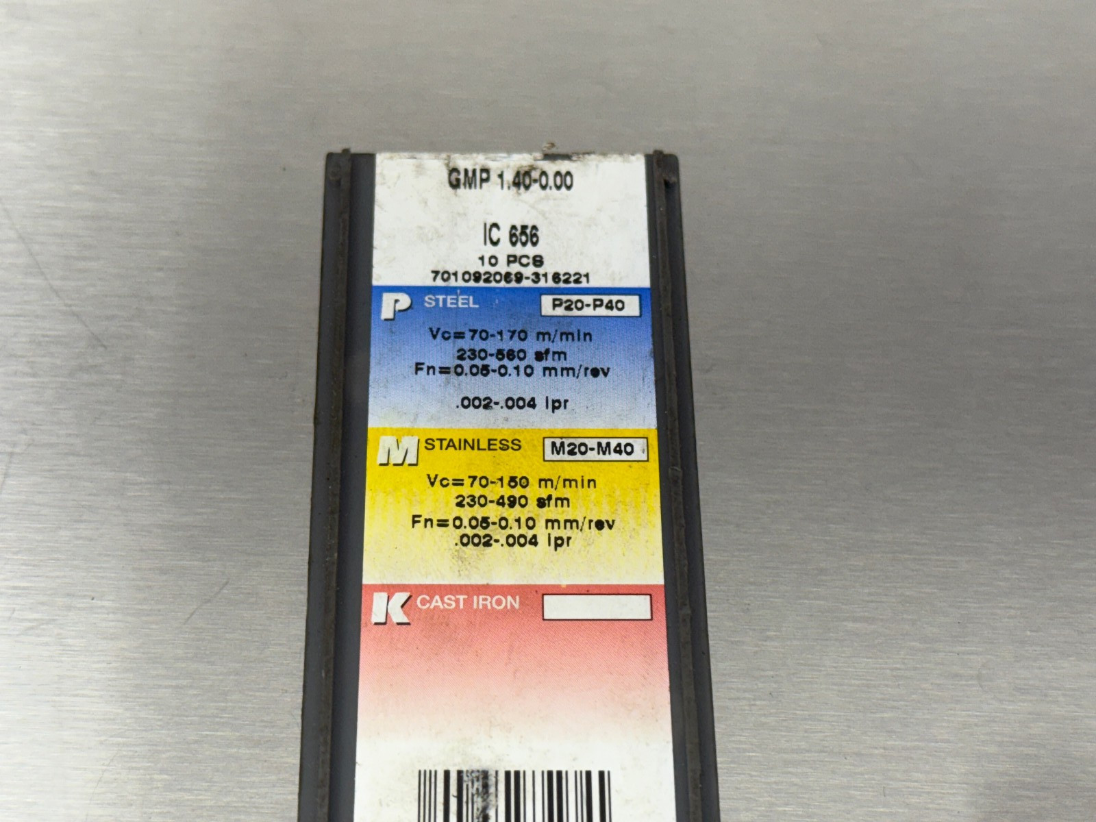 Iscar GMP 1.40-0.00 IC656 Carbide Insert (Pack of 9)