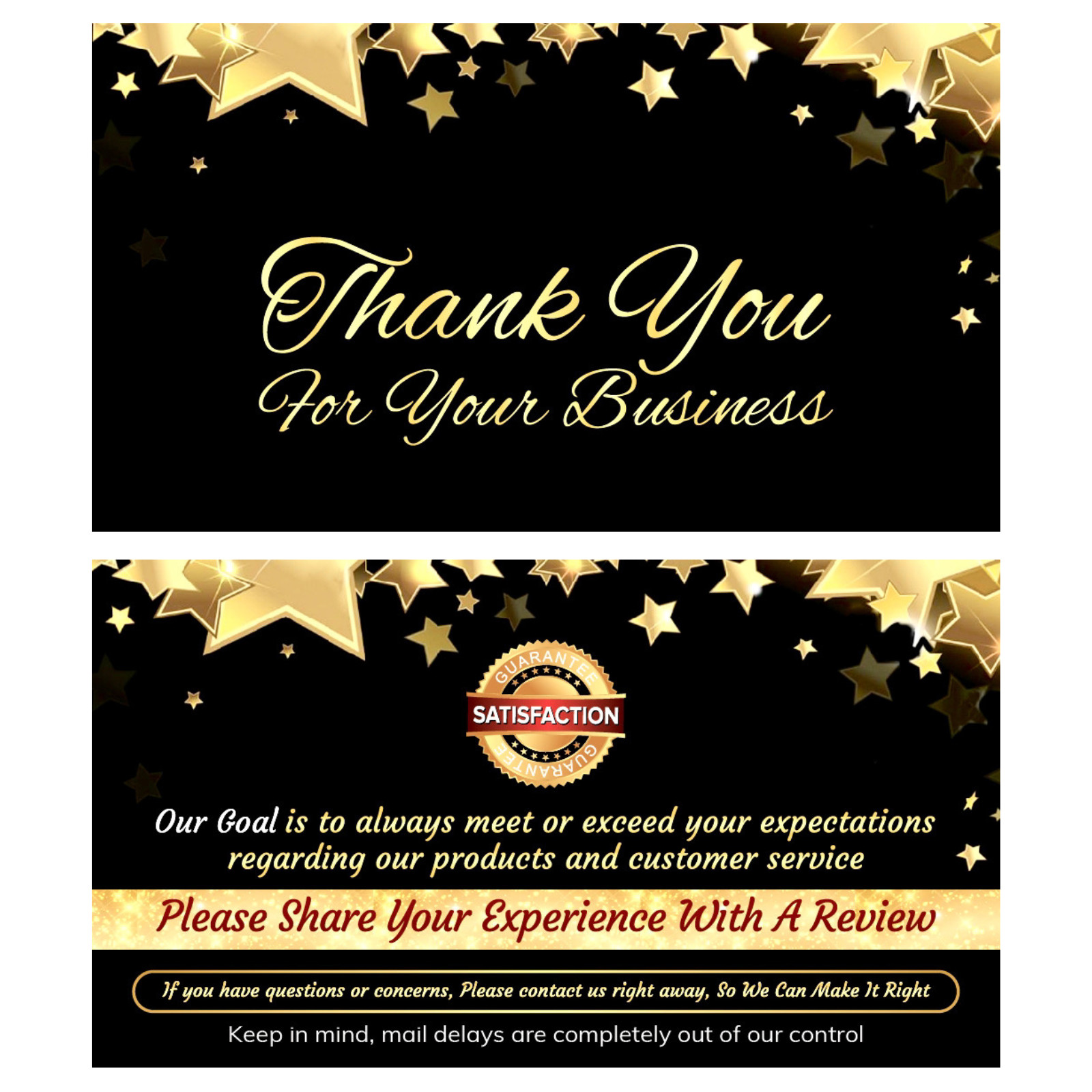 25-2000 Ebay CLASSY Thank You Seller Business Cards (Star), 4 Amazon, Etsy, bulk