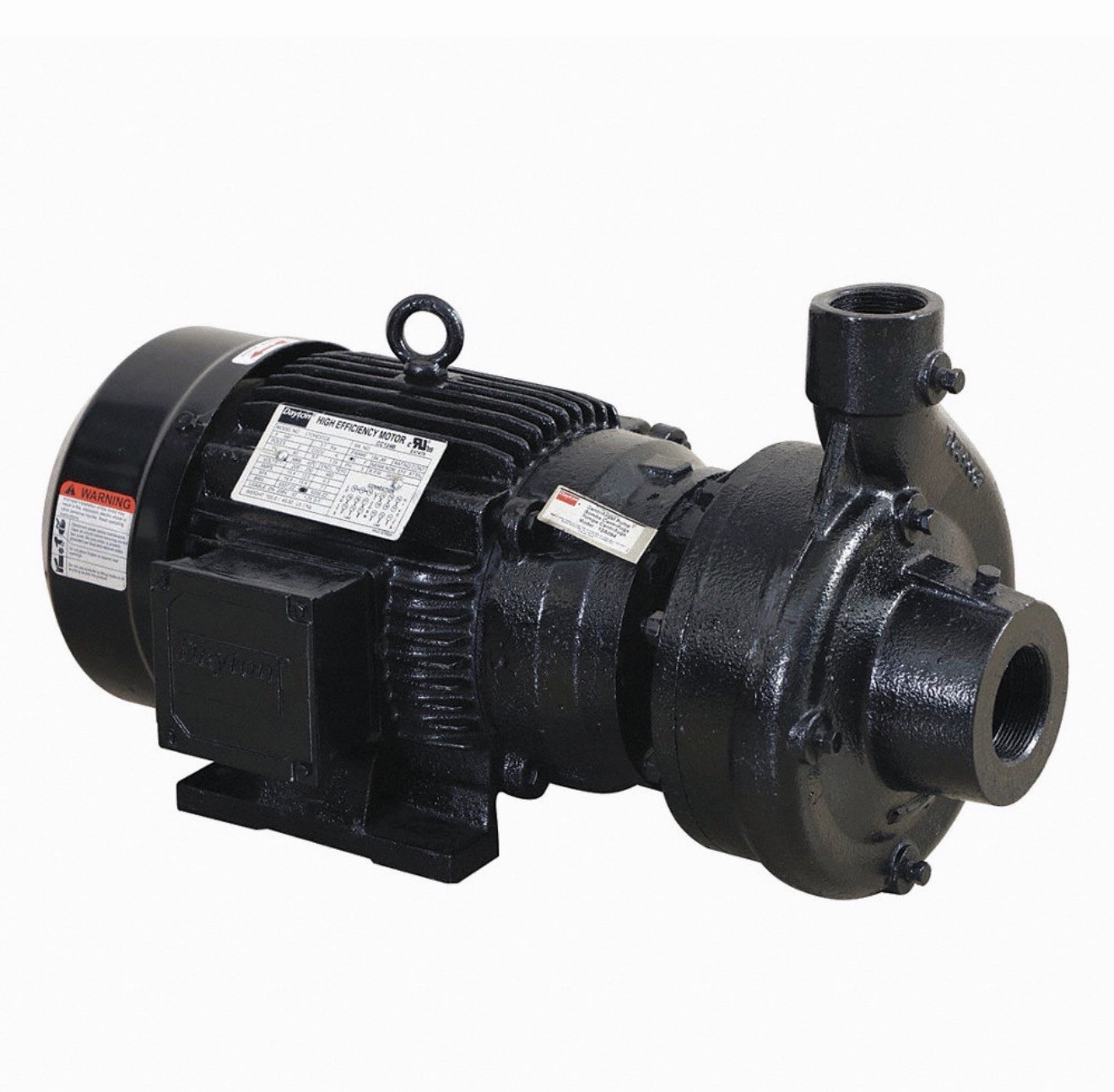 Dayton 55JJ54 Cast Iron 7-1/2 Hp Centrifugal Pump 208-230/460V, 1 1/2 in Intake