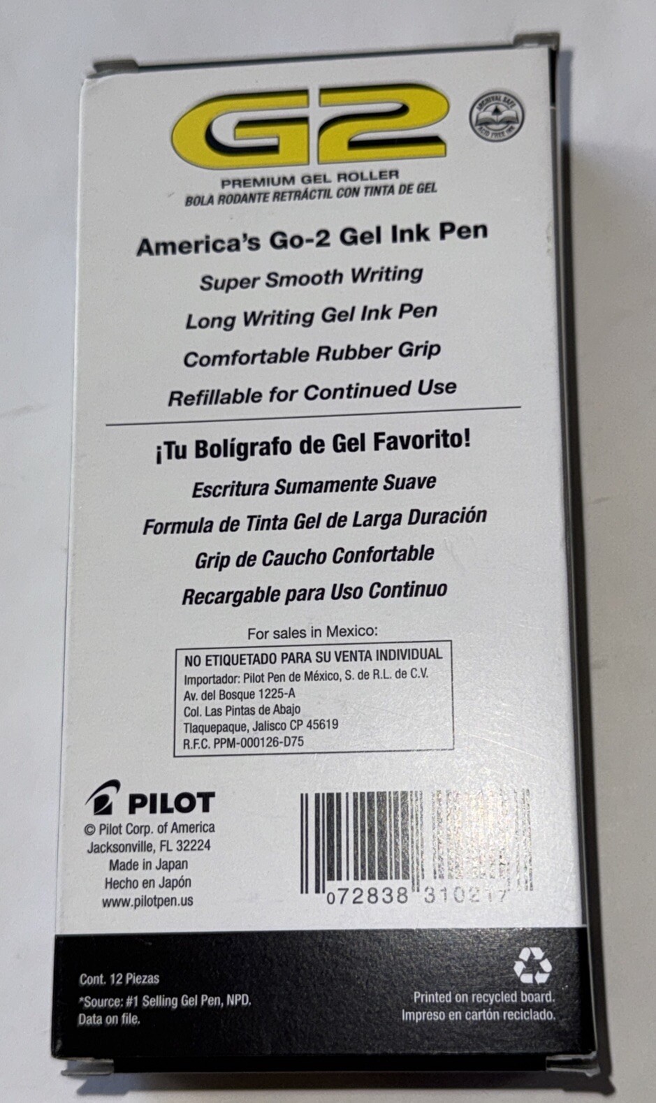 12-Pack Pilot G2 Premium Gel Roller Retractable Pens Blue Ink 0.7mm Fine – New!