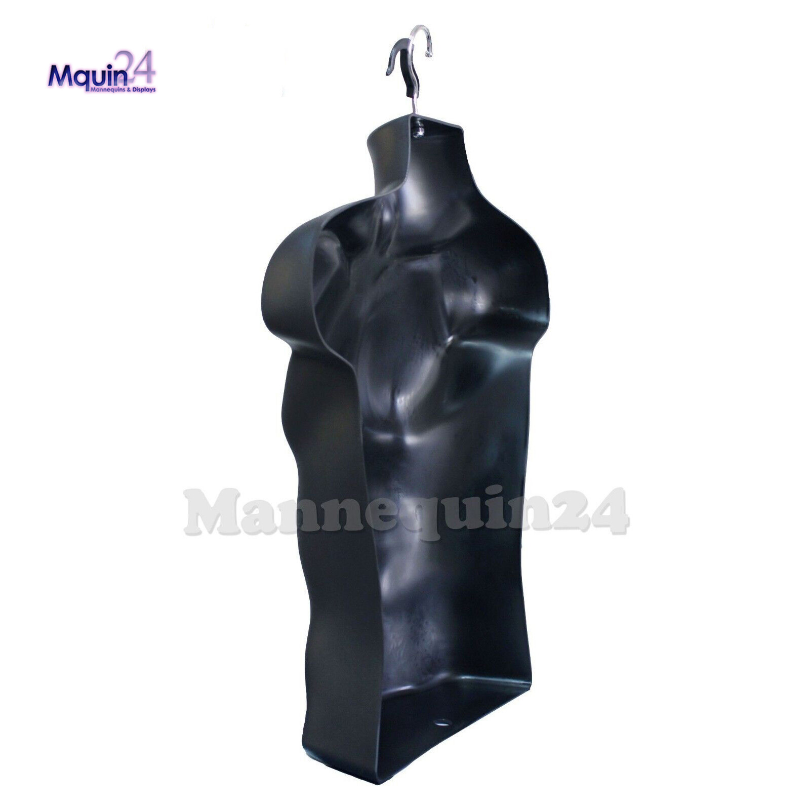BLACK & FLESH MALE MANNEQUIN TORSOS SET +2 STANDS + 2 HANGERS MEN’s DRESS FORMS