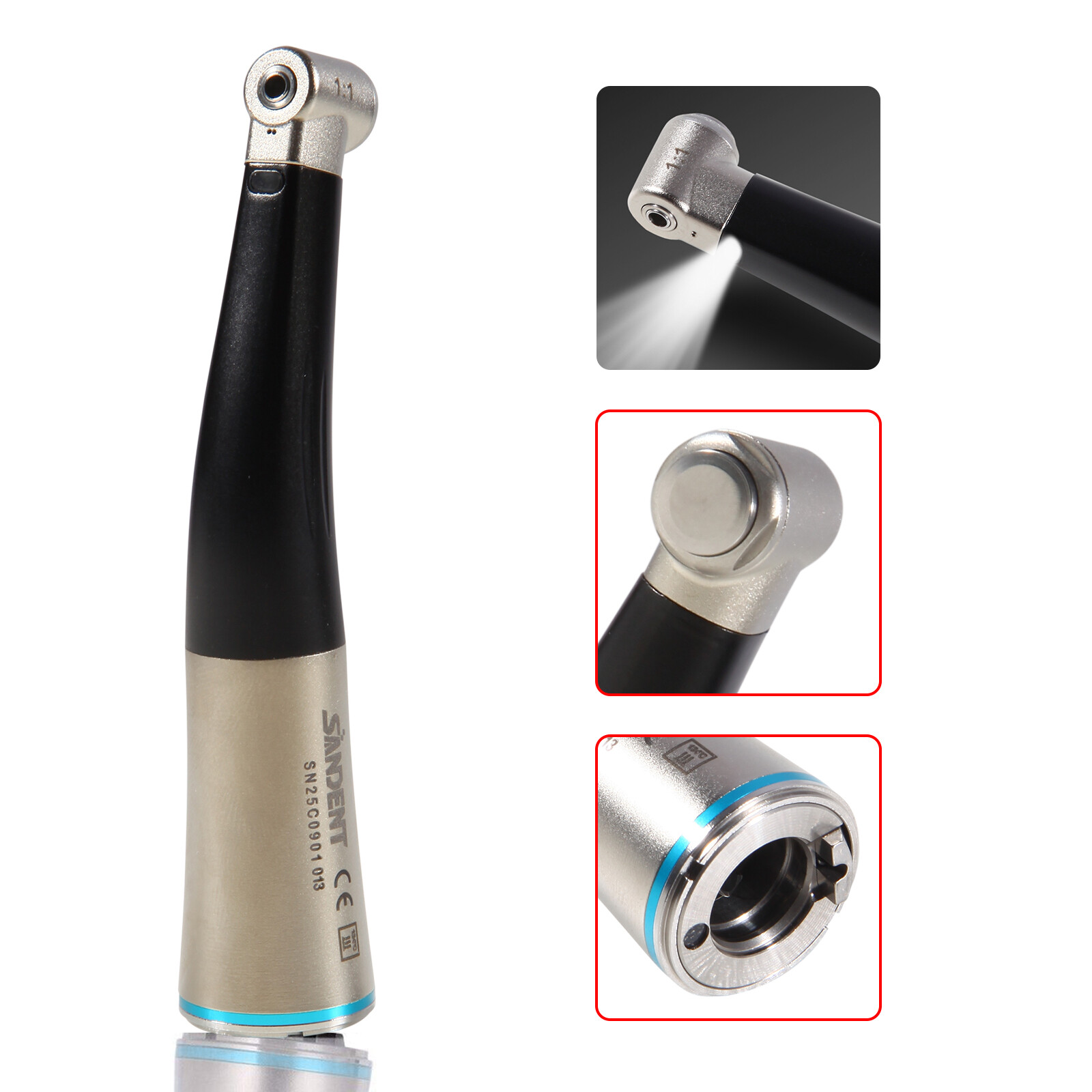 1-5*NSK Style Dental Fiber Optic 1:1 Contra Angle Handpiece Inner Push E-Type st