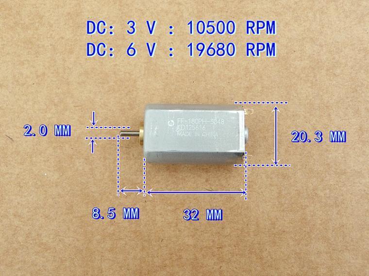 1pcs For 180PH-3048 DC3V 10500rpm High Speed Motor Toy Car Boat Aircraft #A6-2