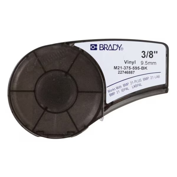 Brady Black All Weather Vinyl Labels for Brady M210 and M211, 0.375in
