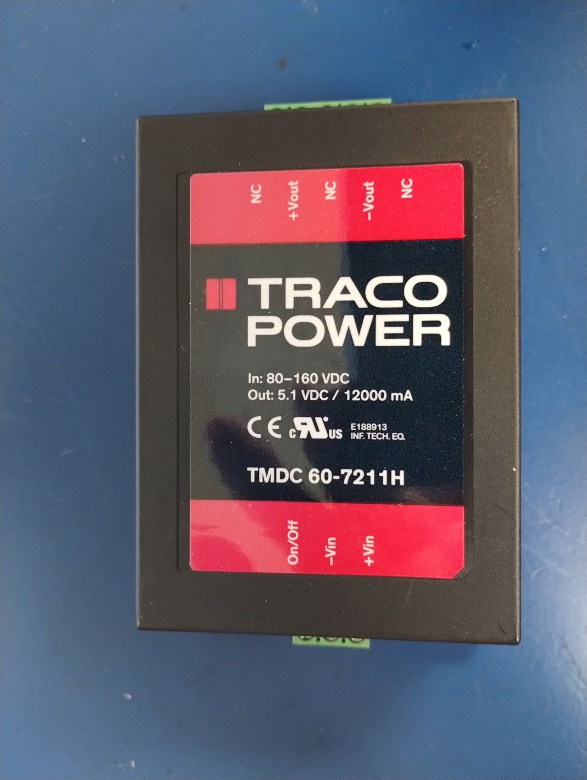 TRACO POWER TMDC 60-7211H DC/DC Converter – 60W 80-160Vin 5.1V 12A Chassis mnt I