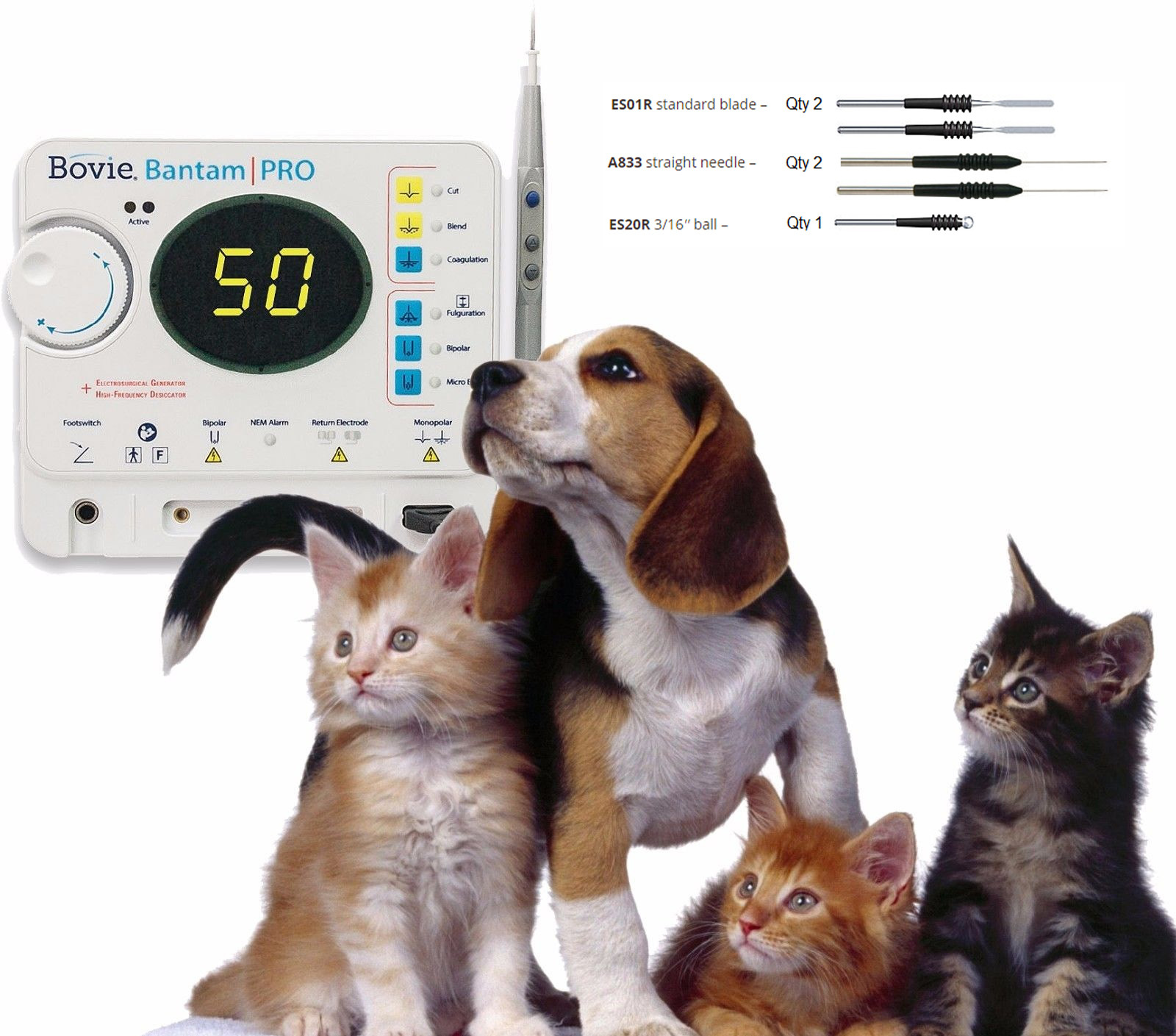 NEW Bovie Bantam PRO 50W Electrosurgical System with Veterinary Package, A952-V