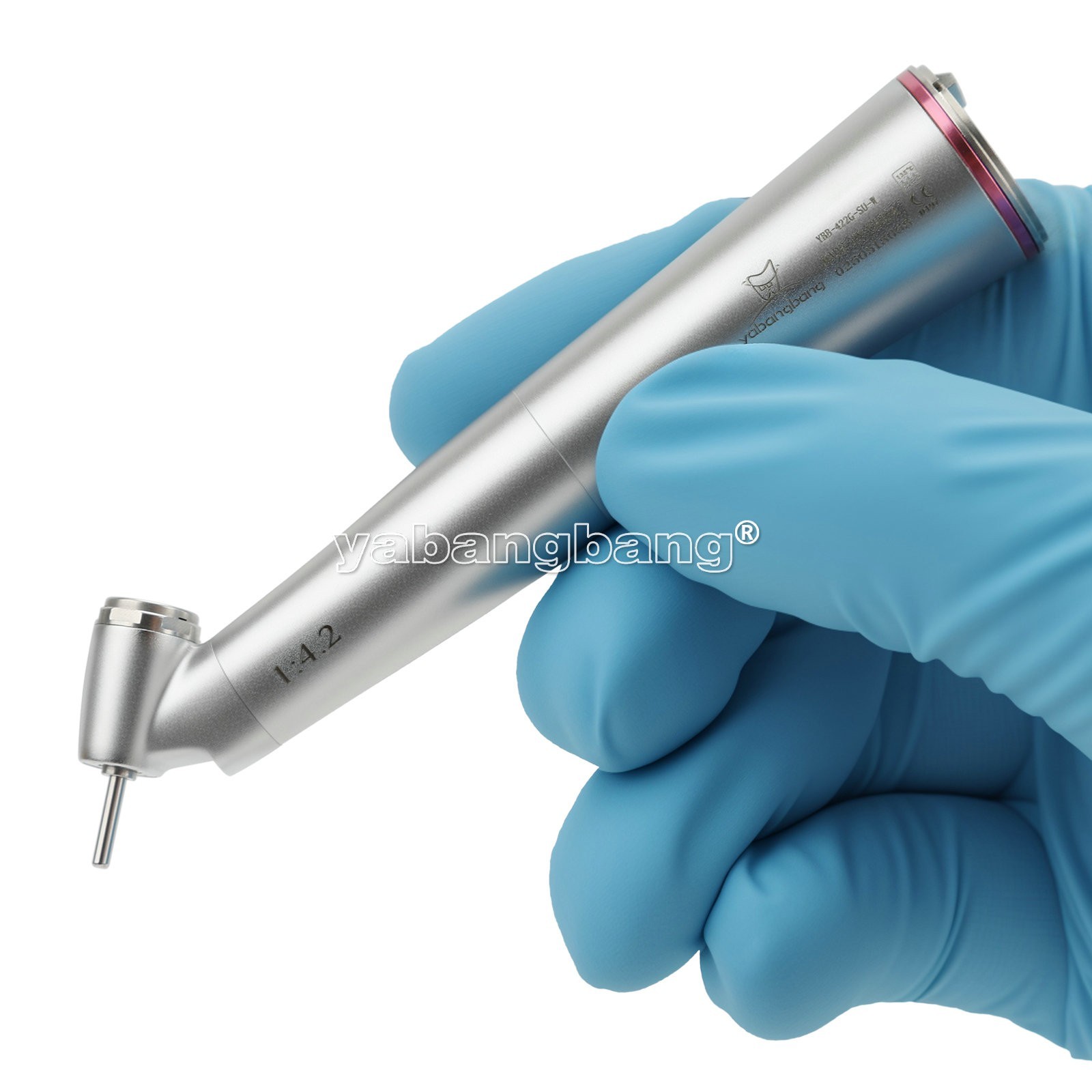 Dental 45° Angle push button head contra angle fiber optic 1:4.2 handpiece USA