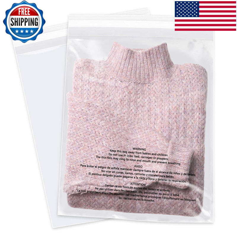 Wepoly – 12 X 15 1000 Count – Clear Poly Bags Suffocation Warning Self Seal For