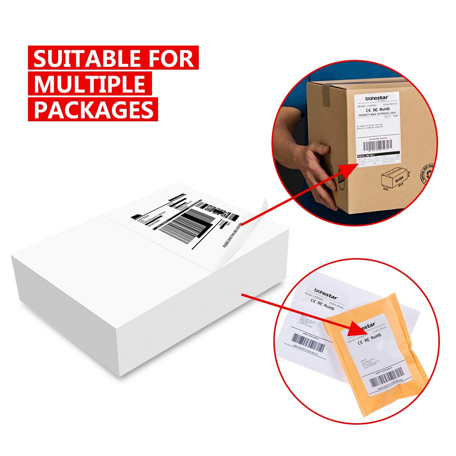 Shipping Labels 2 Per Sheet 8.5 x 5.5″ Half Sheets Blank Self Adhesive 220-11000
