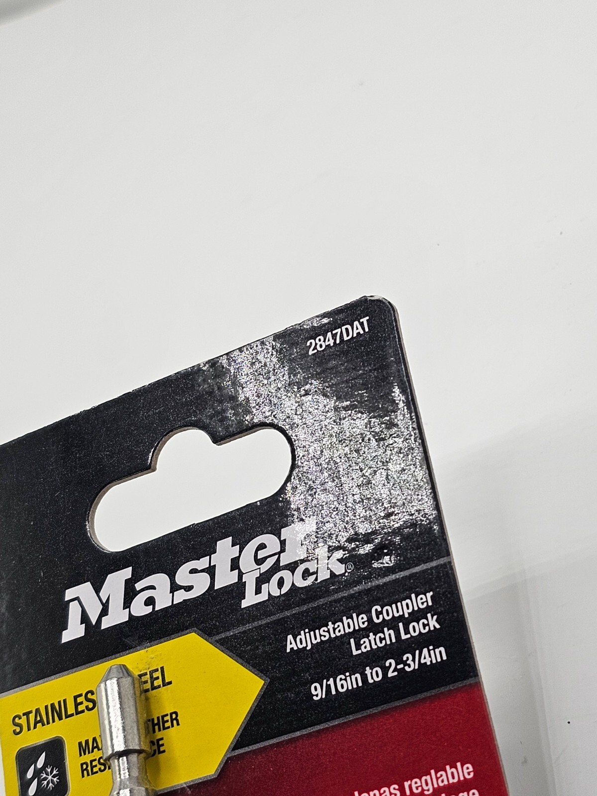 Master Lock 9/16in. to 2 3/4in. Long Adjustable Stainless Steel Trailer Coupler