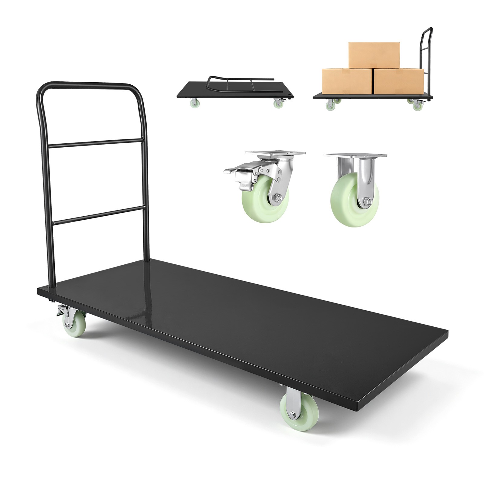 VEVOR Heavy Duty Platform Truck 2000 lbs Industrial Hand Truck Cart with Wheels