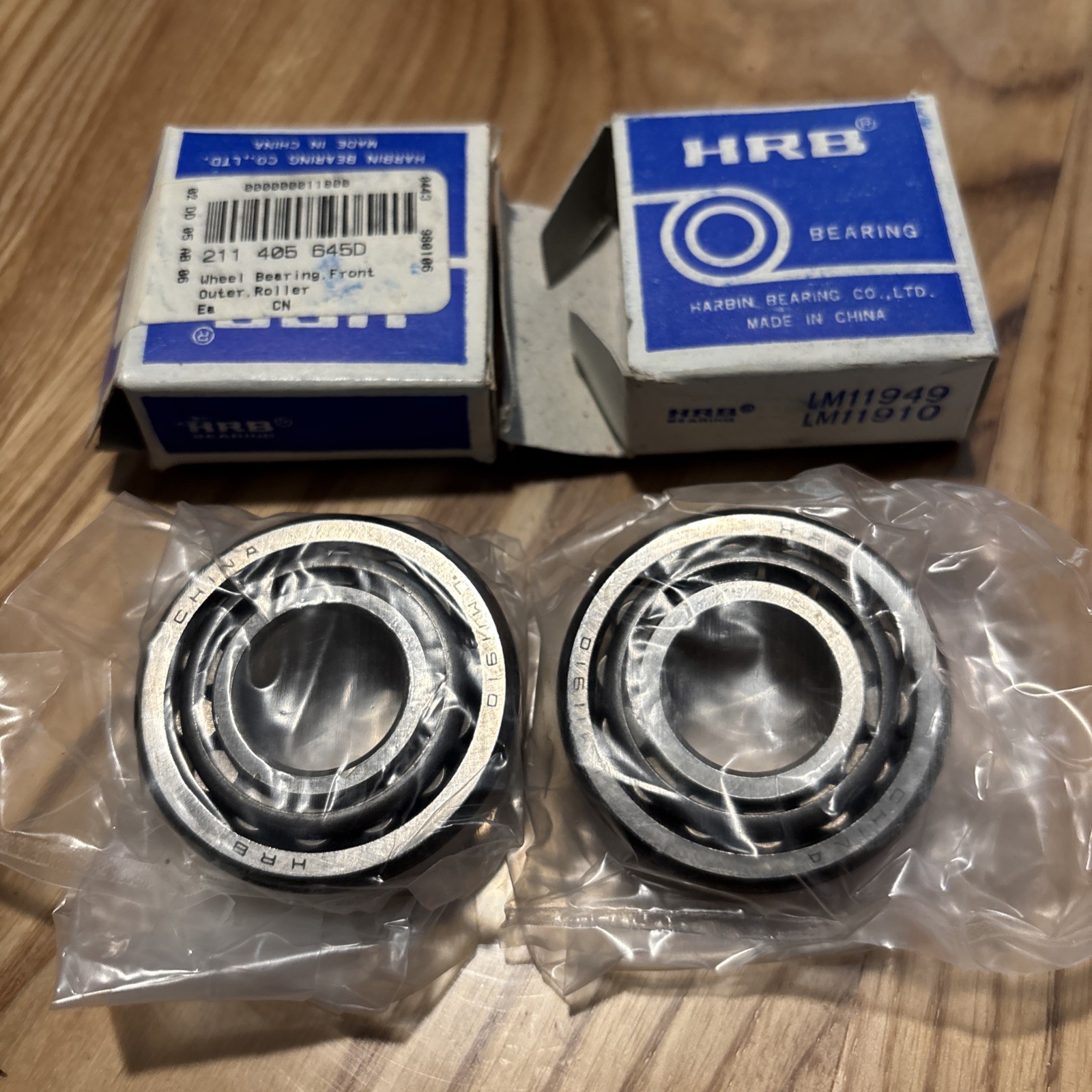 (2) LM11949 LM11910 Front Outer Roller Bearing
