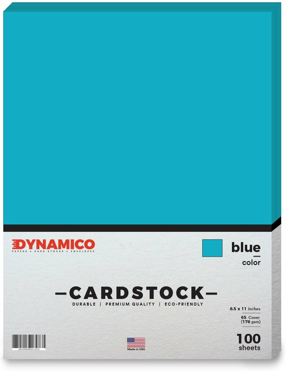Blue Bright Color Cardstock, 65lb Cover (176GSM), 8.5 x 11, 100 Sheets