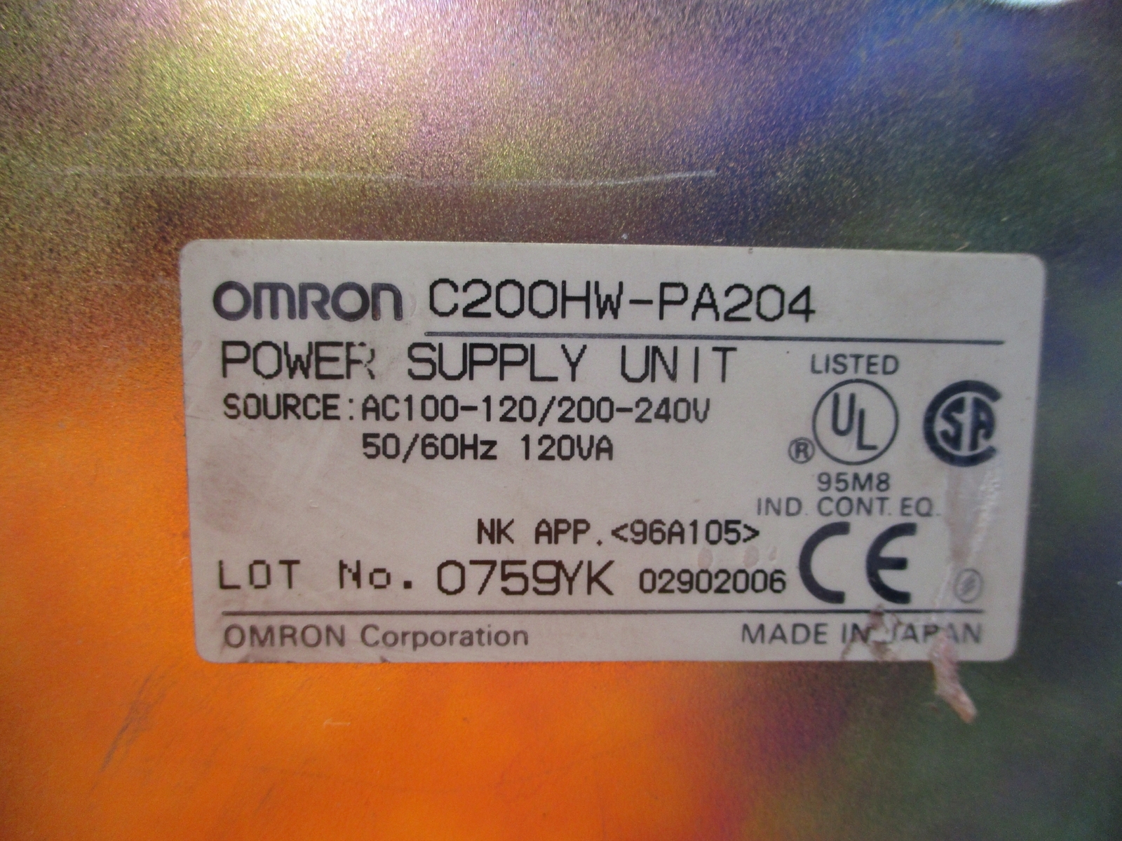 OMRON C200HW-PA204 POWER SUPPLY NSNP