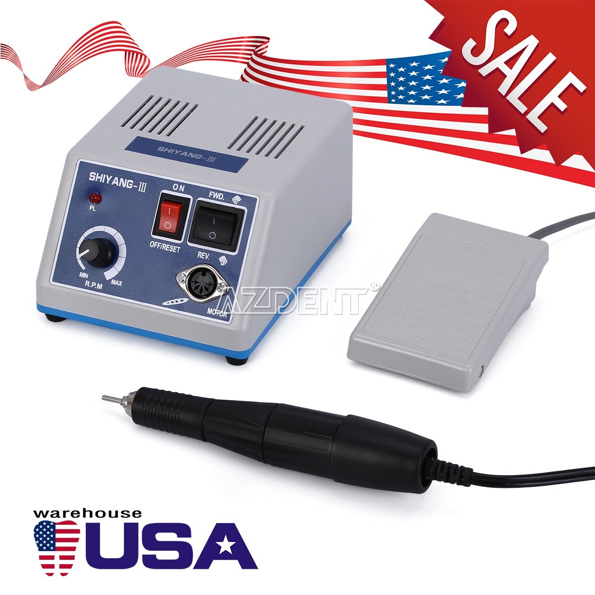 AZDENT Dental Electric Micromotor N3/35K RPM Handpiece/Low Speed Contra Angle