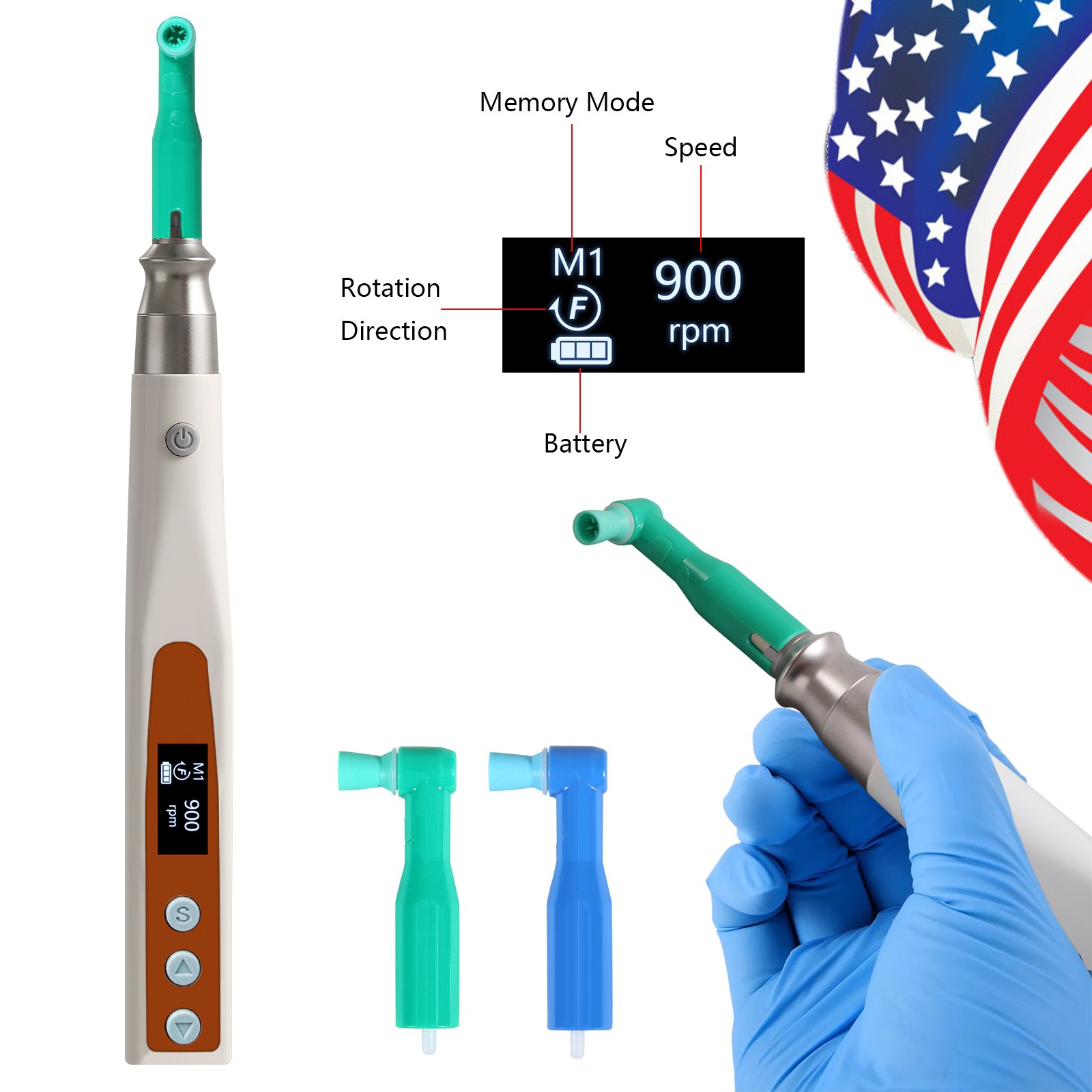 360° Swivel Dental Cordless Hygiene Prophy Handpiece Teeth Cleaning & Polishing