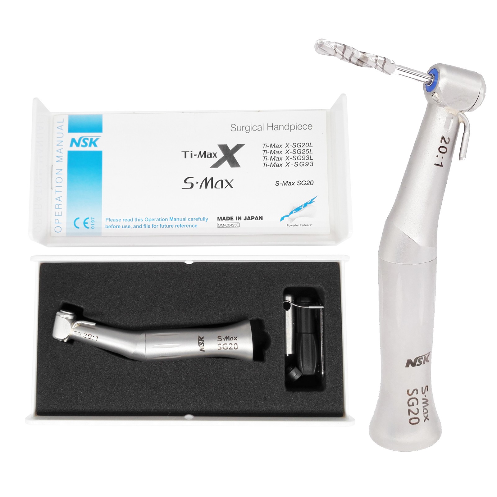 NSK Style Dental S-Max 20:1 Fiber Optic Implant Contra Angle Handpiece SG20