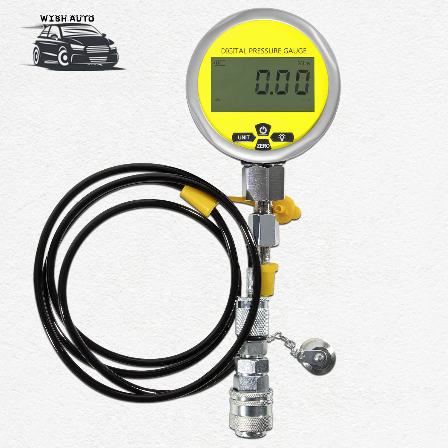 10000PSI Digital Hydraulic Pressure Gauge Test Coupling Kit 1/4 NPT 700BAR/70Mpa