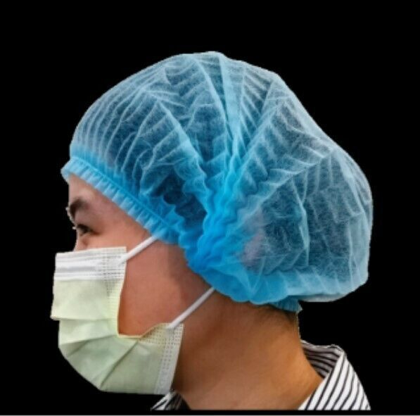 100 / 1000 Medline 24″ Blue Bouffant Cap Non Woven Disposable Hairnet Large lot