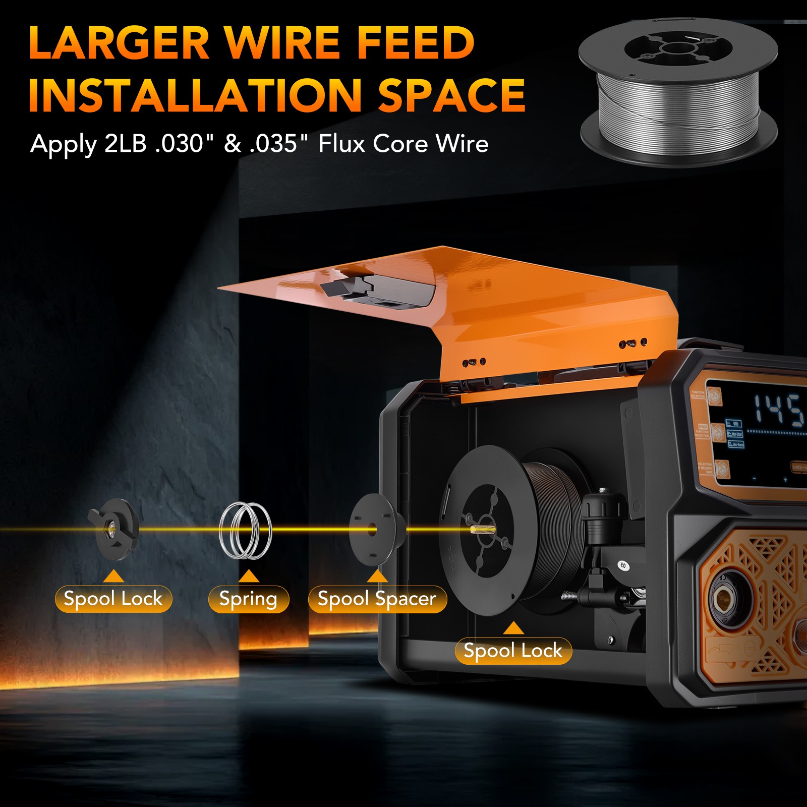 Portable 145A MIG Welder 110V 3 Functions Flux Core Stick Lift TIG for Home