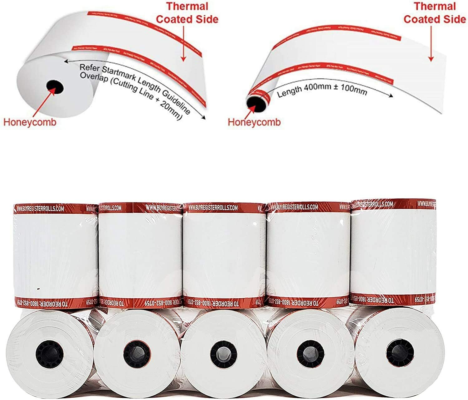 50 BPA FREE ROLLS THERMAL PAPER 3 – 1/ 8 X 230′ FEET STAR TSP100 SHRINK WRAPPED