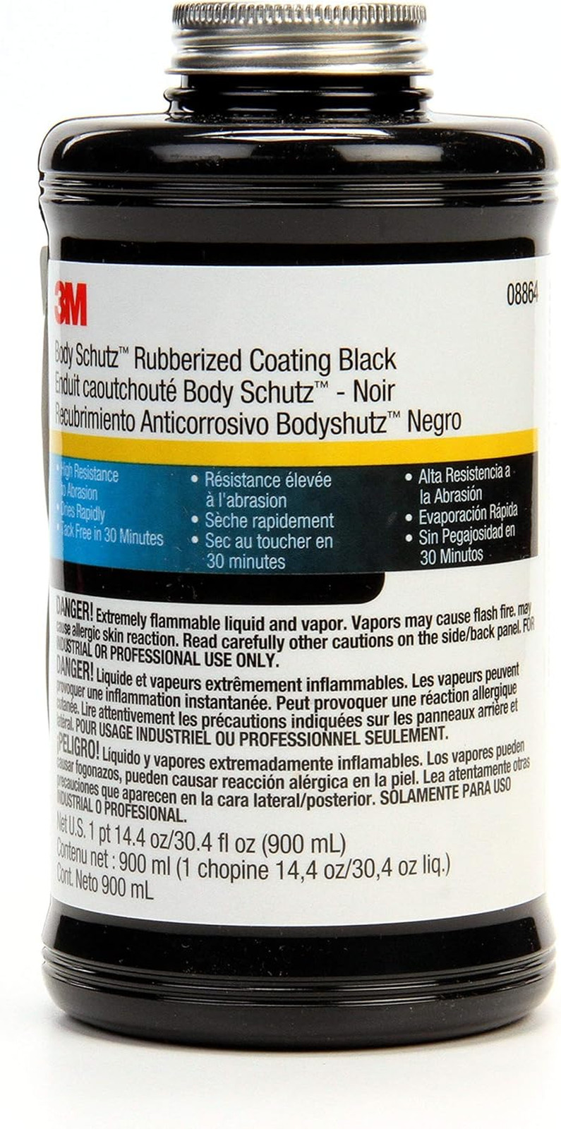 3M Body Schutz Rubberized Coating Black 08864 1 Qt Corrosion Protection Sound